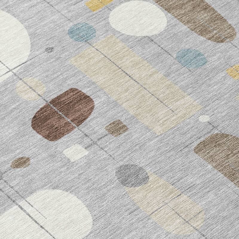 Machine Washable Indoor/ Outdoor Contemporary Fun Chantille Rug