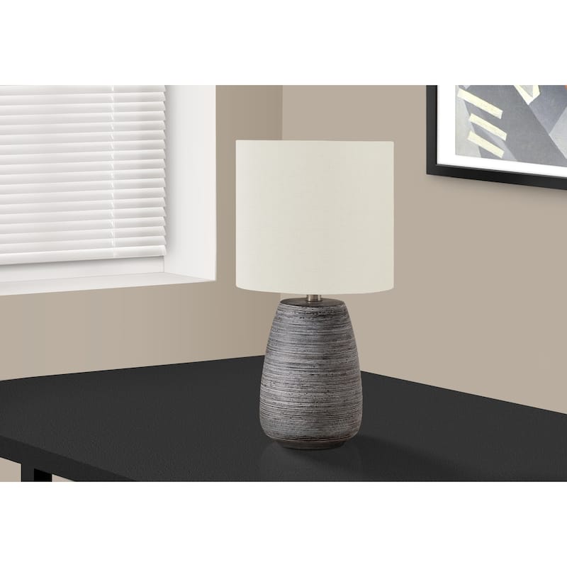 Table Lamp Grey Ceramic Shade Modern Accent Lamp 19"H Home Decor Living Room Bedroom