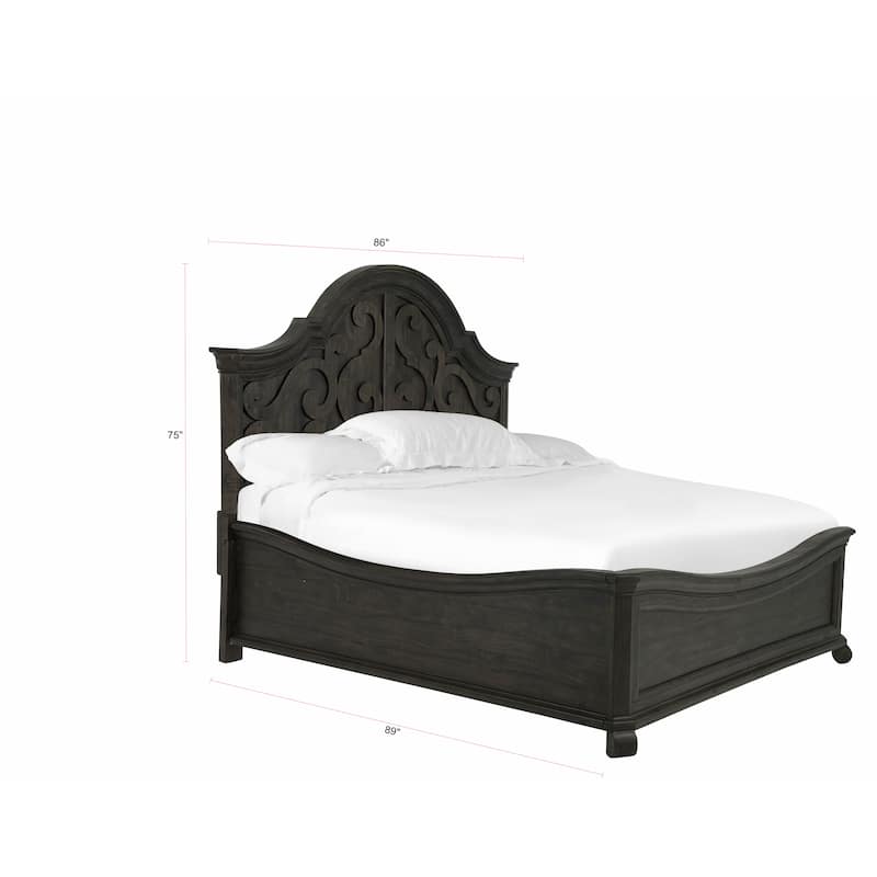 Magnussen Home Bellamy Peppercorn Shaped Panel Bed