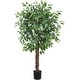 preview thumbnail 6 of 5, Tall Artificial Ficus Tree with Natural Wood Trunk for Indoor/Outdoor Decor