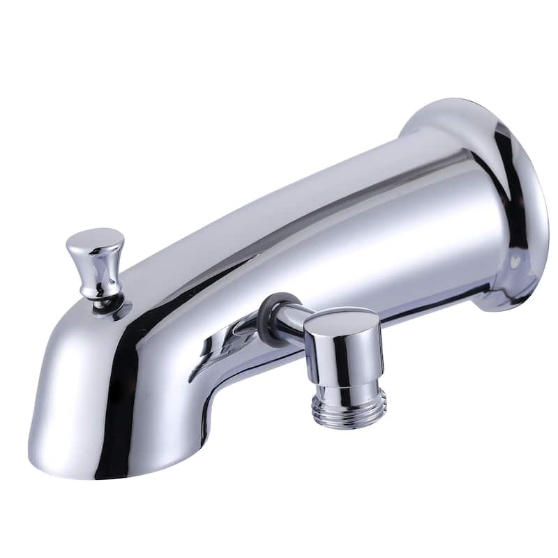 WOWOW Integrated Diverter Bathtub Spout with Showerhead Connection - Polished Chrome