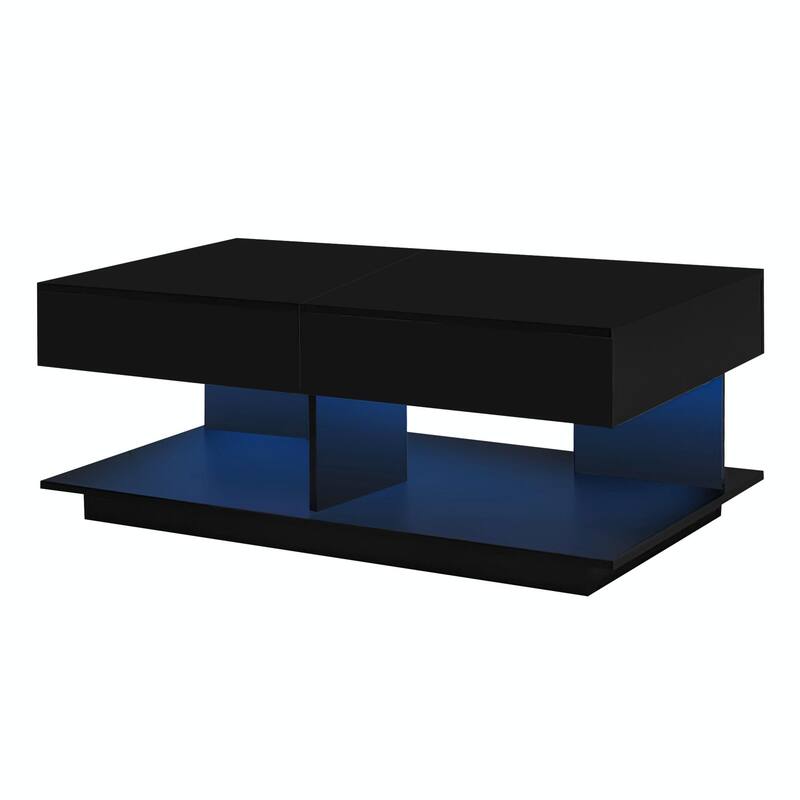 41.3''-76.7'' Extendable Coffee Table, Efficient Central Coffee Table with Multiple Storage Compartments