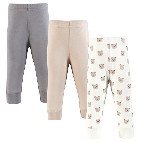slide 1 of 1, Hudson Baby Cotton Pants and Leggings, Cozy Cutie 18-24 Months - Beige Cozy Cutie