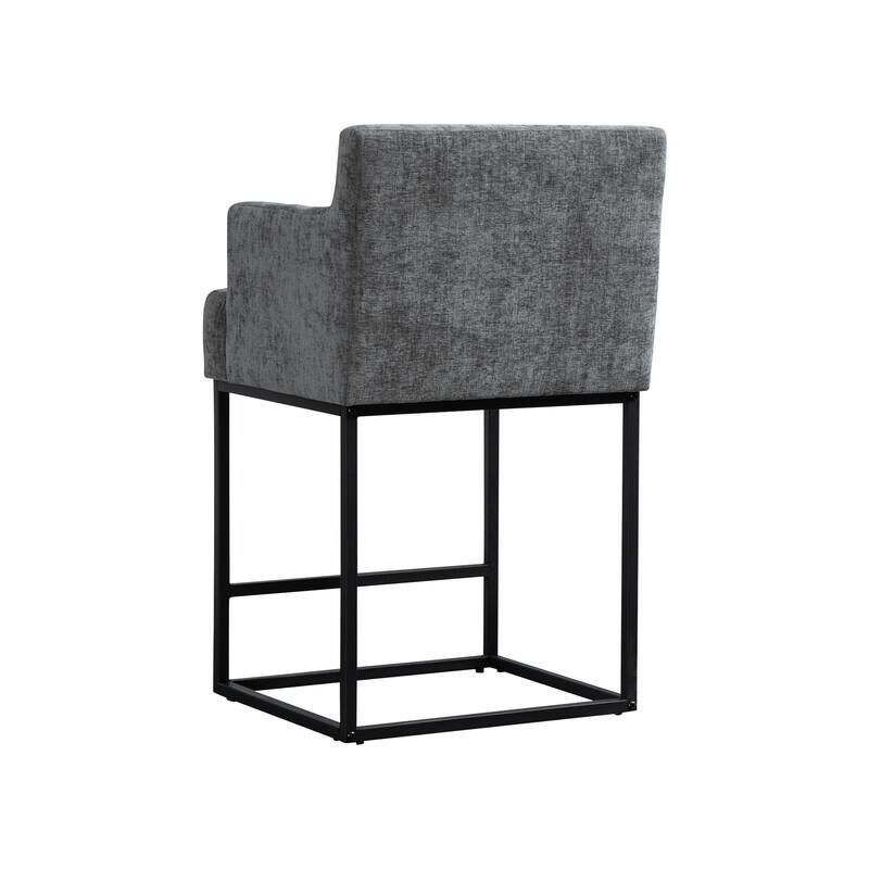 House Hold Counter Height Bar Stools Set of 2,Modern Square PU Bar Stool