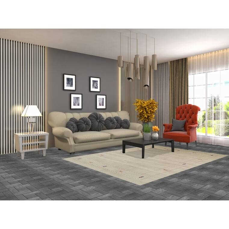 Tribal Gabbeh Indian Area Rug Handmade Contemporary Wool Carpet - 5'4"x 7'4"