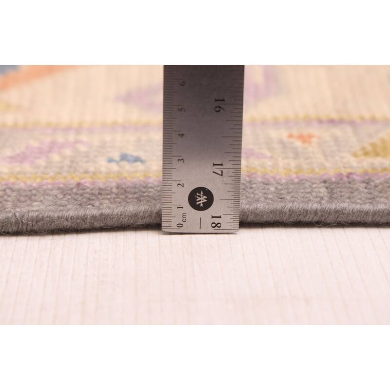 ECARPETGALLERY Hand-knotted Modern Oushak Dark Grey Wool Rug - 8'0 x 9'9