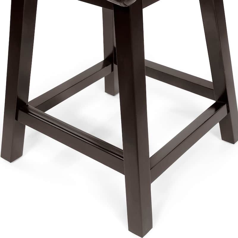 Hace Contemporary Black Faux Leather 6-Piece Counter Height Table Dining Set by Furniture of America
