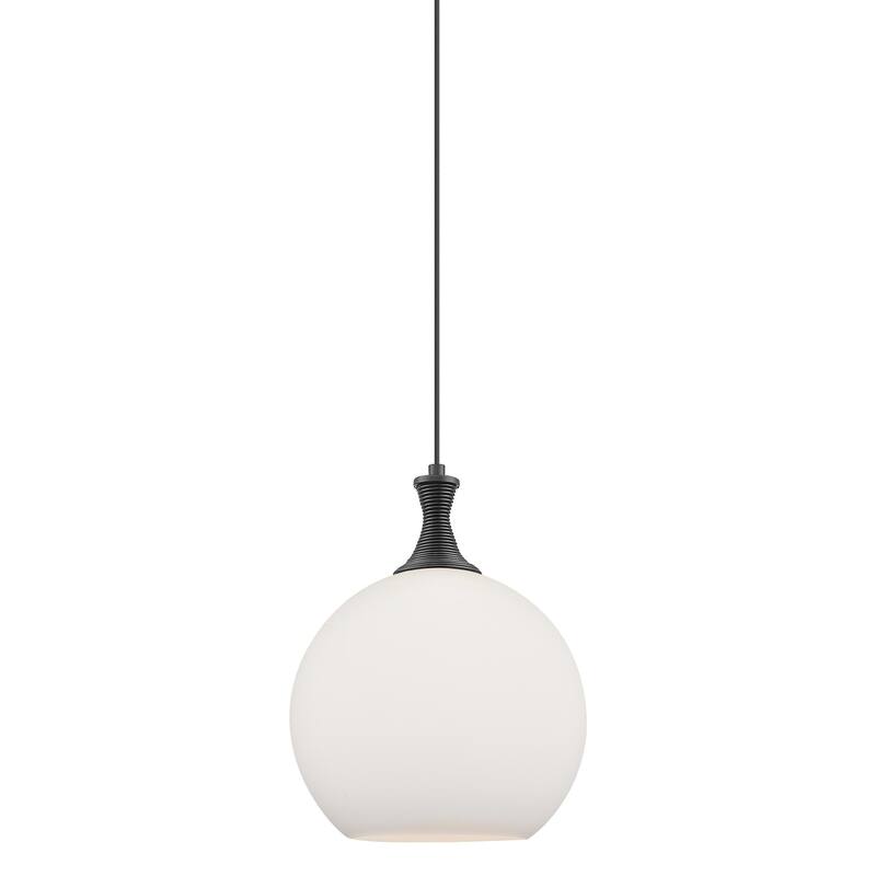 Innovations Lighting 415-1P-16-12 Astor Pendant Astor 12" Wide Pendant - Matte Black / Matte White