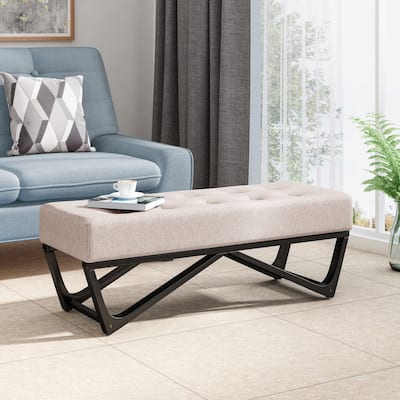 Assisi Contemporary Fabric Ottoman Bench by Christopher Knight Home