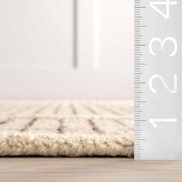 dimension image slide 0 of 2, Nuloom Emaline Geometric Wool Area Rug