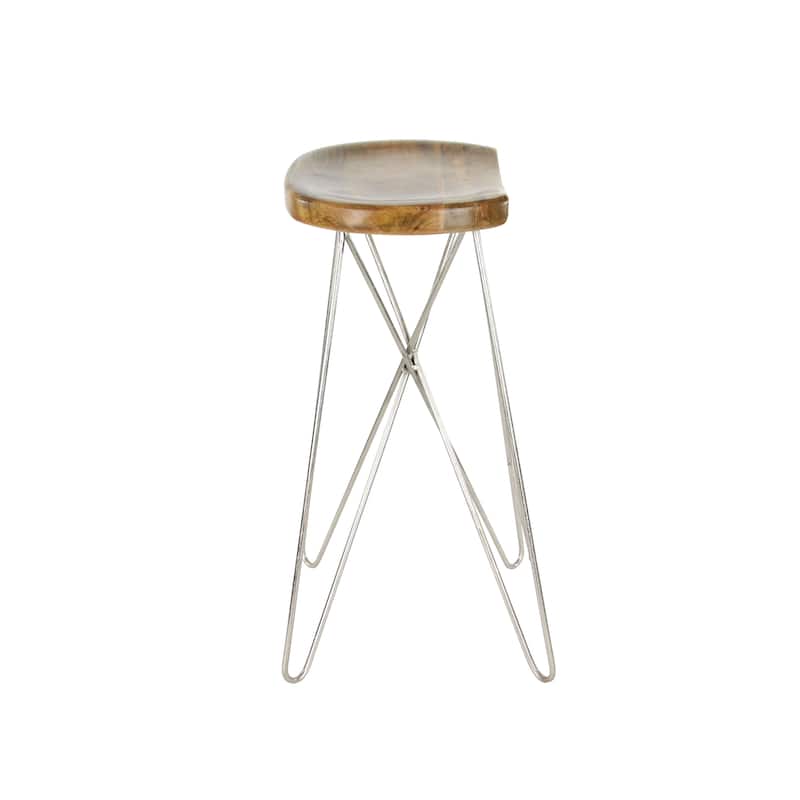 Mango Wood Bar Stool - Brown - Roche River Decor - 16"W x 16"L x 30"H