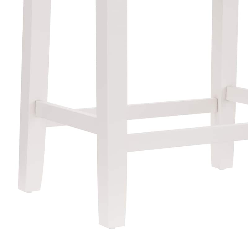 Hillsdale Fiddler Wood Backless Counter Height Stool, White