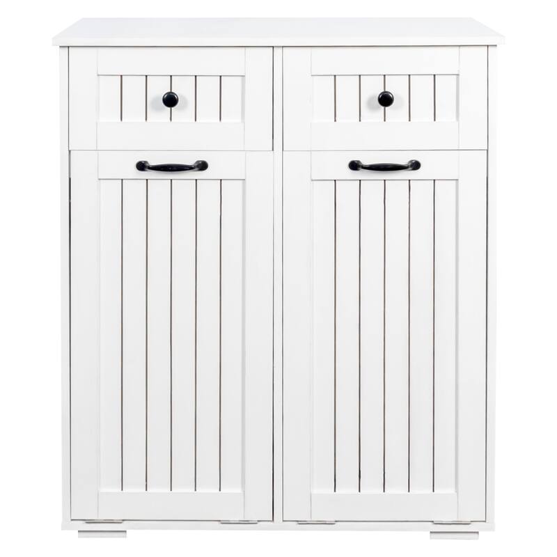 Laundry Cabinet, with 2 Removable laundry basket and 2 Drawers