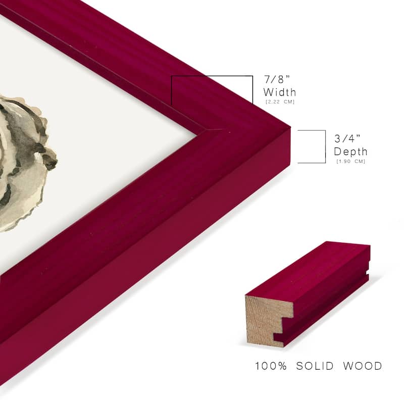 Neutral Oyster Study I -Framed Print w/glass-Cherry Red