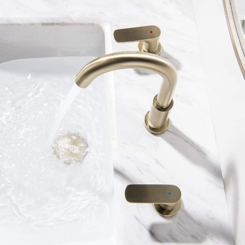 Two-Handle 3 Hole Bathroom Widespread Lavatory Faucet