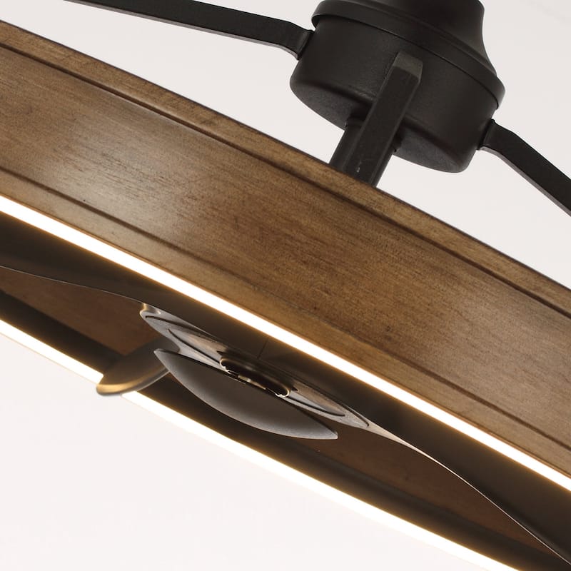 27" Farmhouse Fandelier Ceiling Fan with LED Light