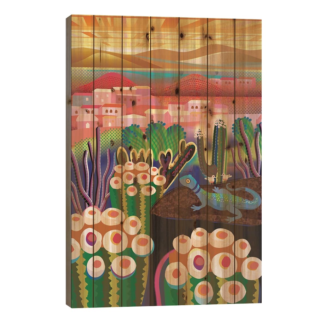 Wonder Valley Print On Wood by Charles Harker - Multi-Color
