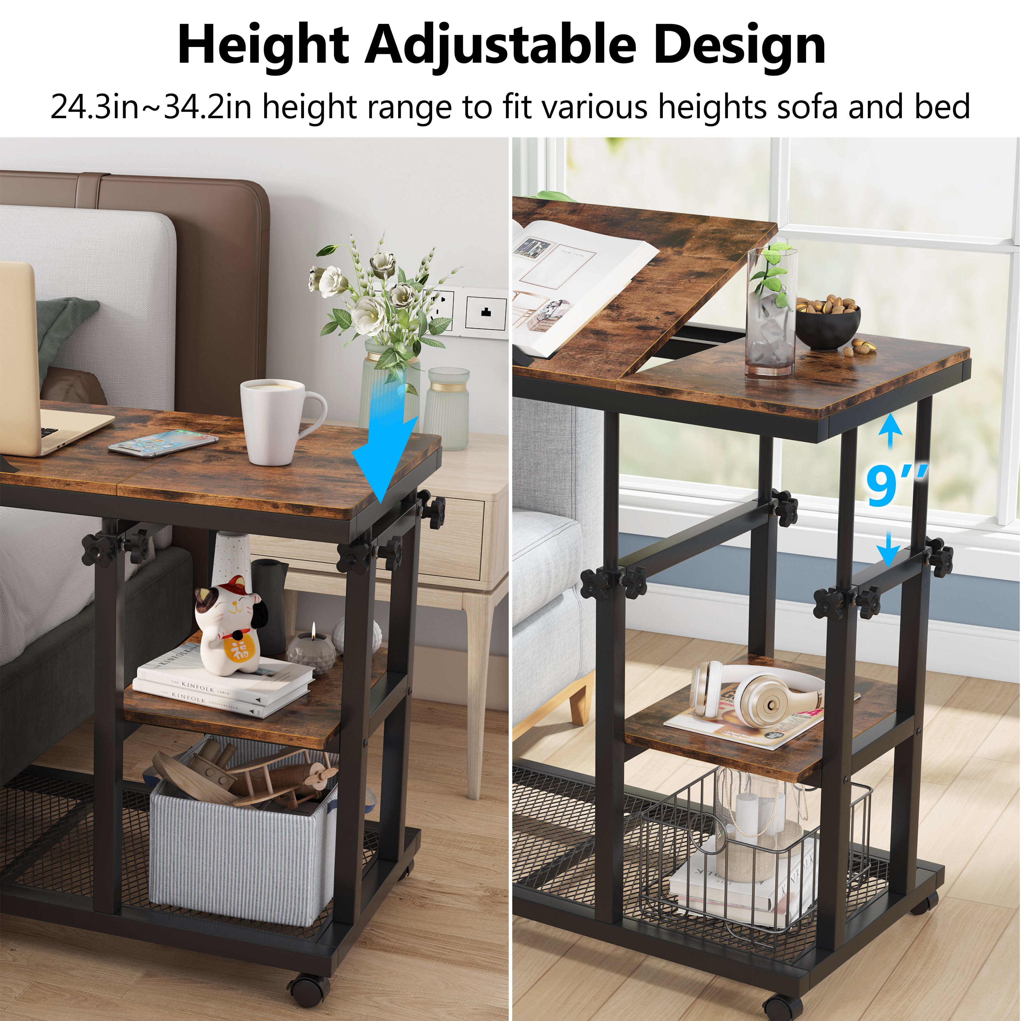 Cibee adjustable tv tray table outlet