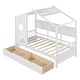 preview thumbnail 14 of 34, Wooden House Bed with Roof, 2 Drawers, and Storage Shelf