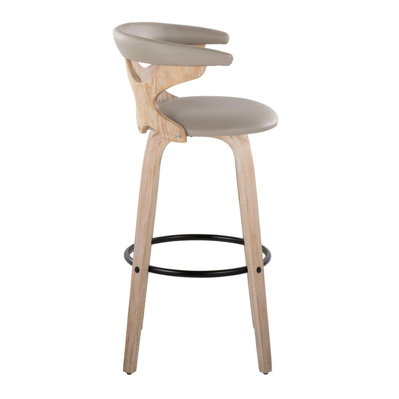 Carson Carrington Viby 30" Fixed-Height Bar Stool with Bent Wood Legs & Round Footrest (Set of 2)