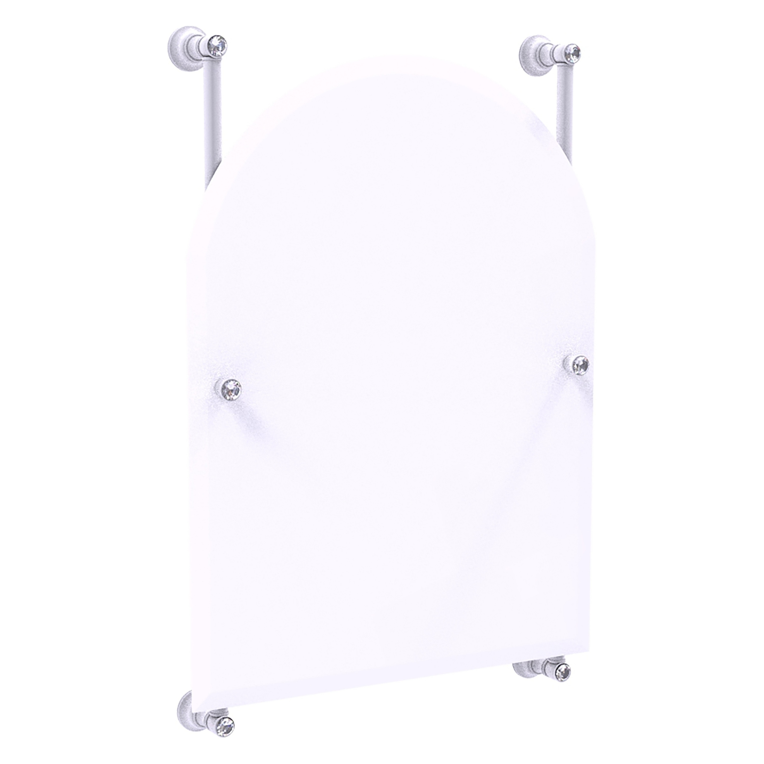 Allied Brass Carolina Crystal Collection Arched Top Frameless Rail Mounted Mirror