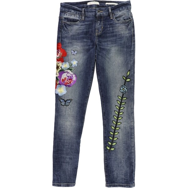 guess embroidered jeans