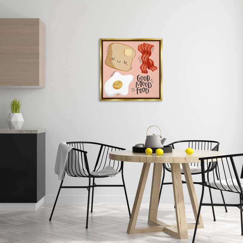 Stupell Good Mood Food Breakfast Framed Floater Canvas Wall Art Design By Sarah Hickman