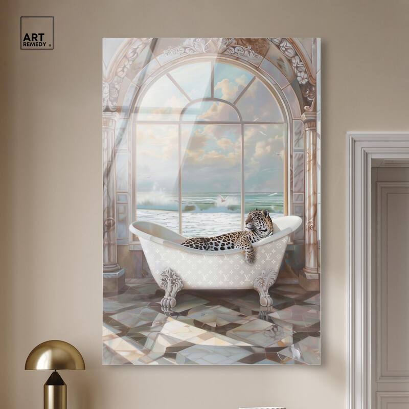 Jaguar Arch Bathroom Glam Acrylic by Art Remedy, Ready to Hang