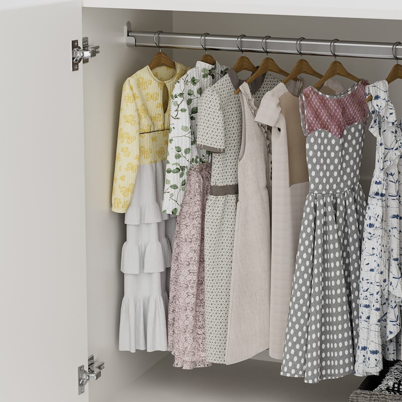 Pocassy 71" Clothing Storage Cabinets with Hanging Rod