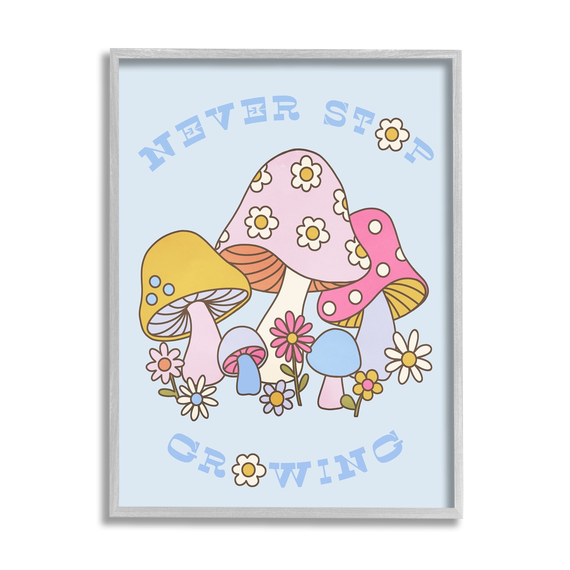 Stupell Retro Never Stop Growing Framed Giclee Art Design by Lil' Rue