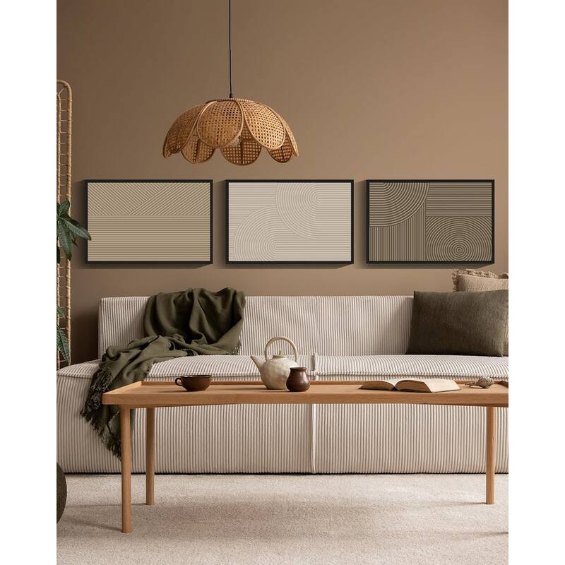 Wall Art Modern Boho Neutral Line Wall Decor Geometric Artwork