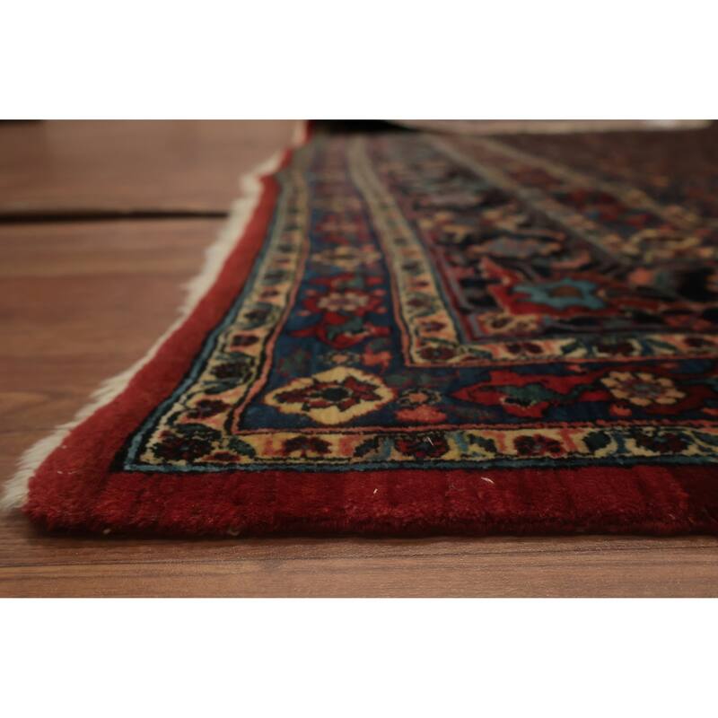 Hand Knotted Oriental 100% Wool Carpet Traditional Floral Red Bidjar Area Rug - 11' 9'' X 8' 6''