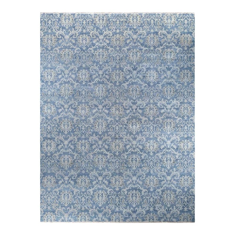 Ikat One-of-a-Kind Hand-Knotted Area Rug - Gray, 9' 1" x 11' 10" - 9' 1" x 11' 10"