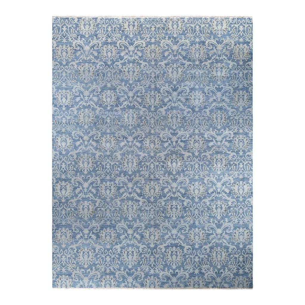 Ikat One-of-a-Kind Hand-Knotted Area Rug - Gray, 9' 1" x 11' 10" - 9' 1" x 11' 10"