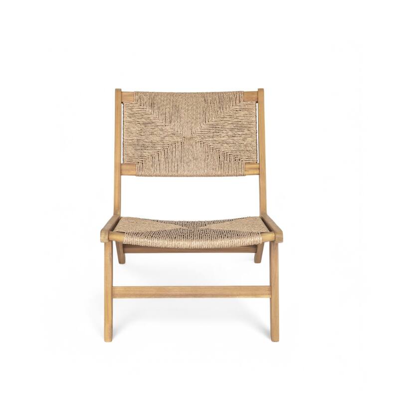 2-Piece Outdoor Chair Set, Acacia Wood Outdoor Chair, Teak Frame Lounge Chair