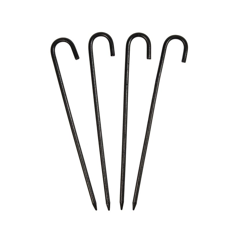 Achla Designs Set of 4 Multi Purpose Anchoring Pins, 10 Inch Tall, Black Powder Coat Finish