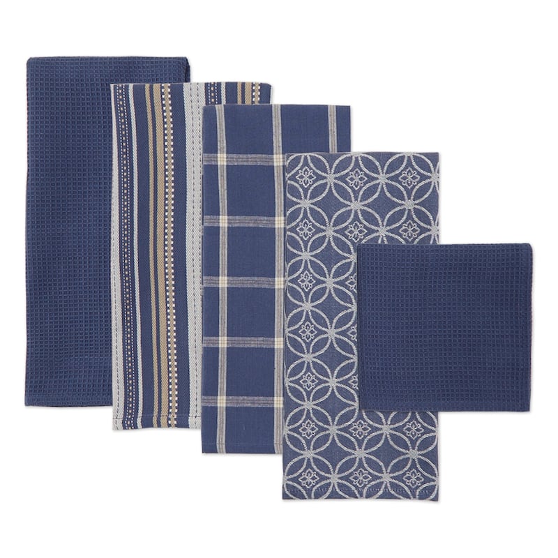 DII Assorted Kitchen Dishtowel & Dishcloths (Set of 5)