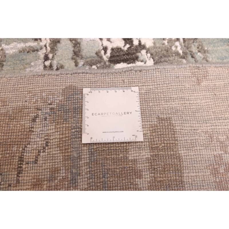 ECARPETGALLERY Hand-knotted Legacy Silver Silk, Wool Rug - 2'6 x 12'0