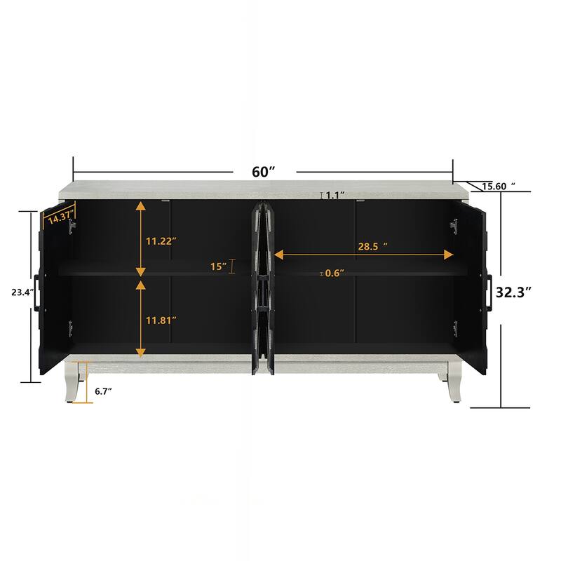 4-Door Wooden Entryway Cabinet