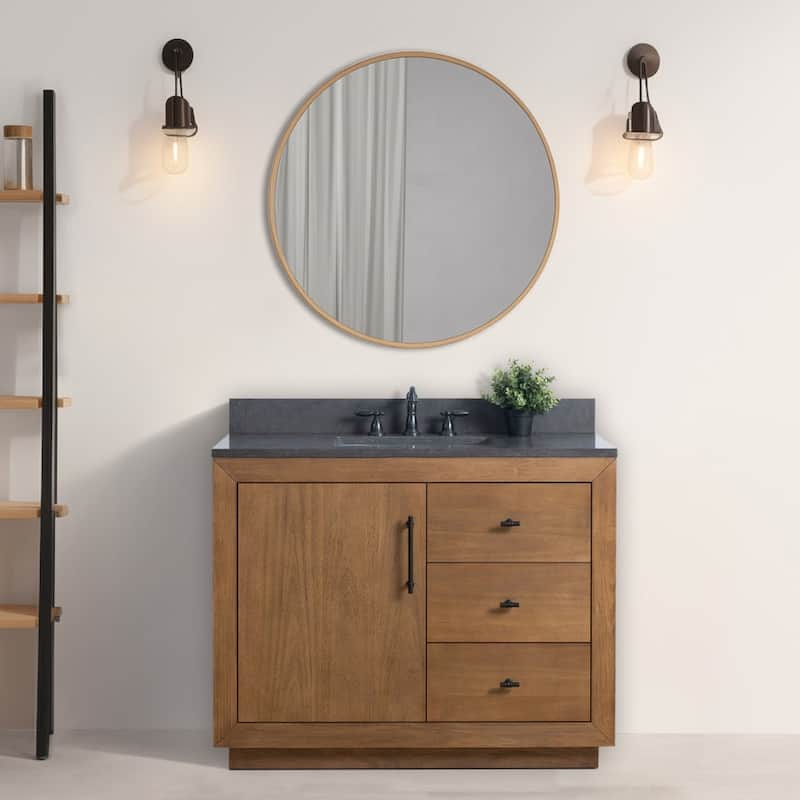 Vanity Art Bathroom Vanity with Sink and Top - 42" - Tan/Limestone