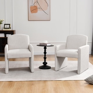 Modern 2Pcs Couture 23.5" W Upholstered Square Armchairs