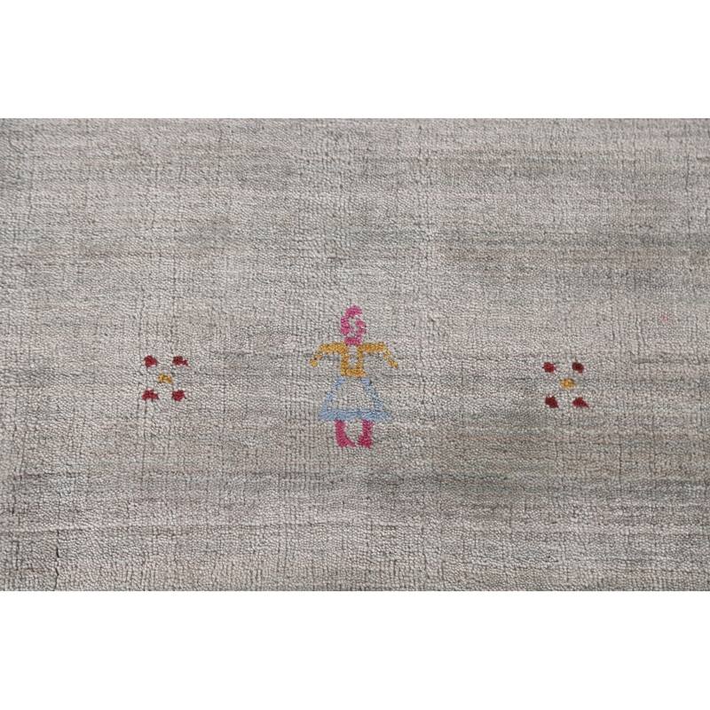 Gabbeh Area Rug Handmade Tribal / Striped Wool Carpet - 7'11"x 9'9"
