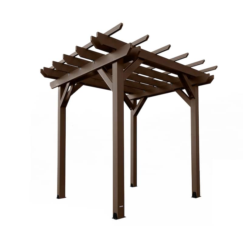 Highwood Bodhi 8 x 8 Recycled Plastic Pergola - Weathered Acorn