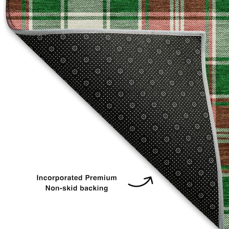 Premium Washable Super Soft Christmas Plaid Mayfield Rug