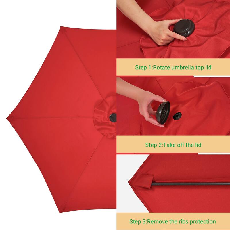 LIVOOSUN 7.5ft Steel Patio Market Umbrella Tilt System