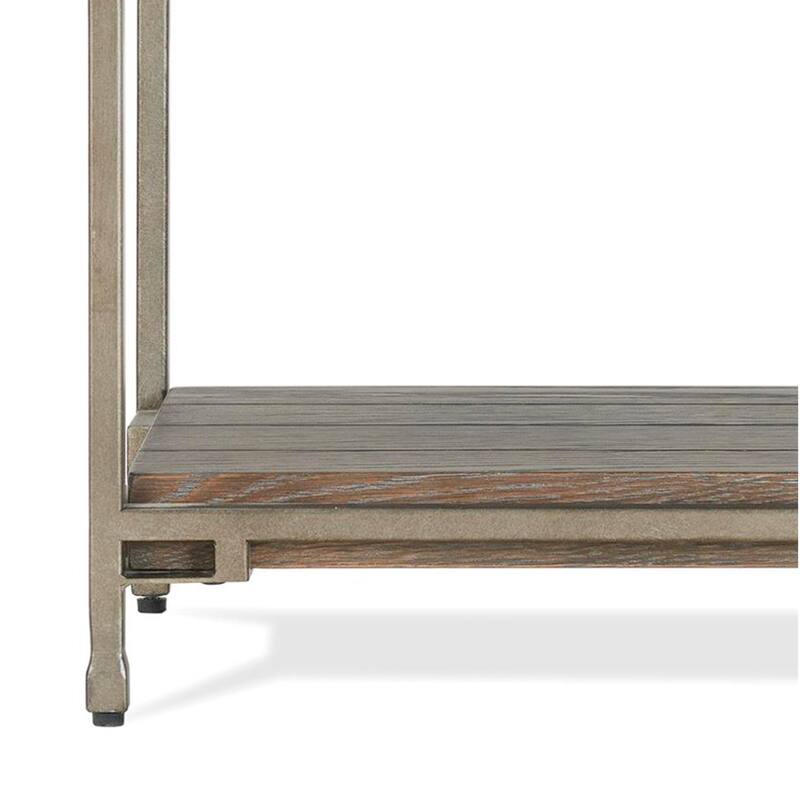 22" Modern Rectangular Chairside Table with Storage Shelf and Metal Frame for Living Room