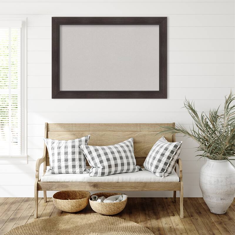 Sloped Espresso Framed Cork Board - Bulletin Board, Organization Board, Pin Board