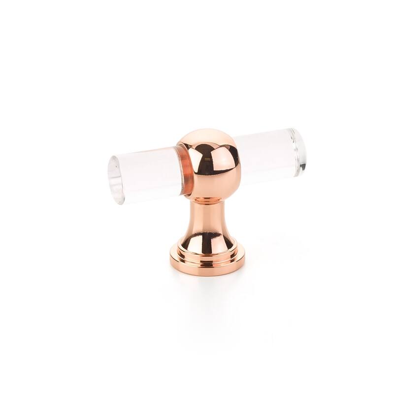 Schaub and Company Lumiere 2" Euro Modern Acrylic "T" Bar Adjustable - Polished Rose Gold
