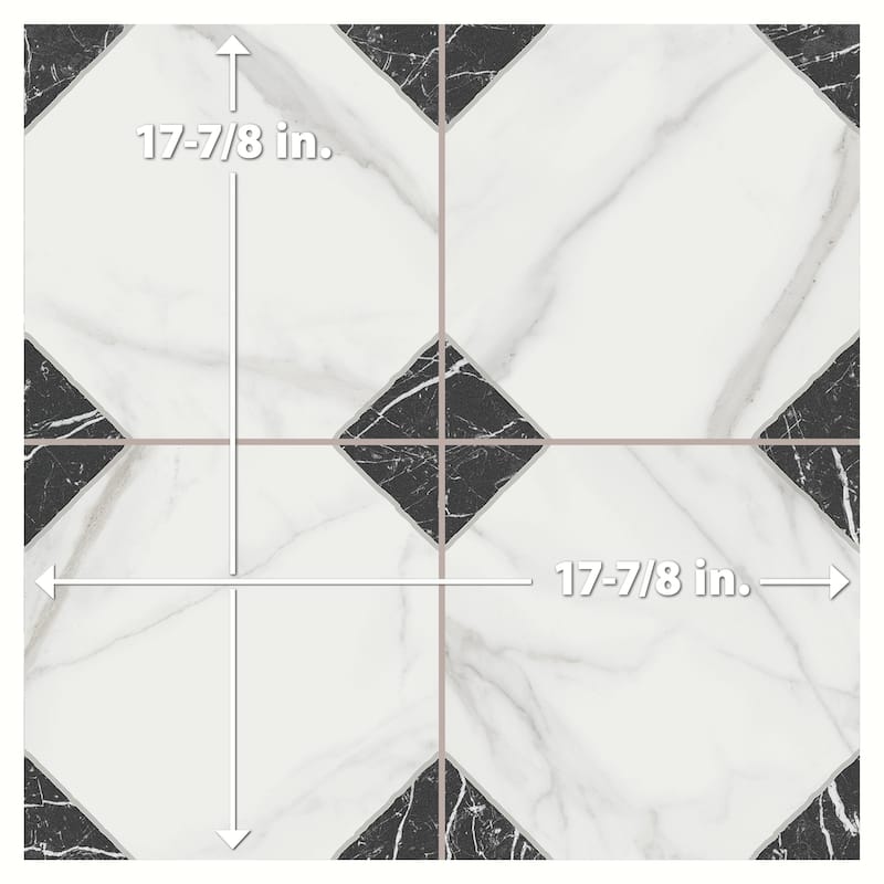 Merola Tile Merzoni Yard Marquina 17-7/8" x 17-7/8" Porcelain Floor and Wall Tile