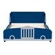 preview thumbnail 5 of 8, Full Size Car-Styled Platform Bed with Wheels , Unique Design and Solid Construction for Eye-Catching Bedrooms